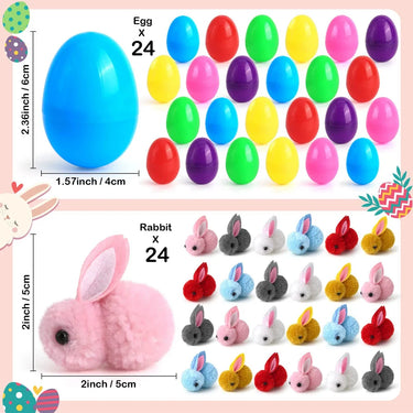 12/24PCS Easter Egg Mini Rabbit Plush